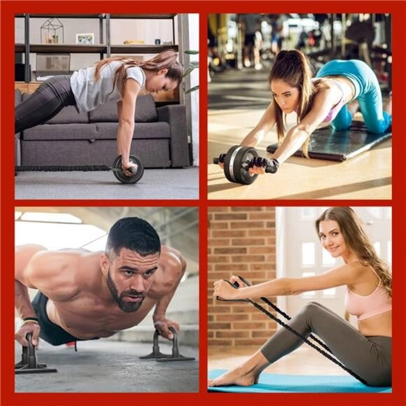 Ab Rollers Wheel Kit, Exercise Wheel Core Strength Training Abdominal Roller Set - Picture 6 of 7